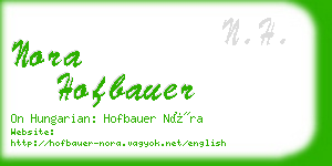 nora hofbauer business card